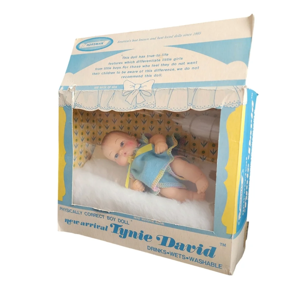 VINTAGE‎ 70's Horsman TYNIE DAVID Doll Anatomically Correct Boy BABY DOLL NIB